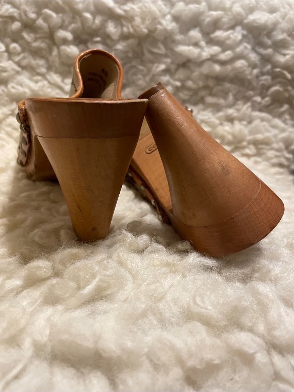 Coach Tan & Brown Signature Canvas Clog Heels - Picture 6 of 6